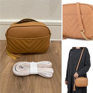 Leather Crossbody in Cognac